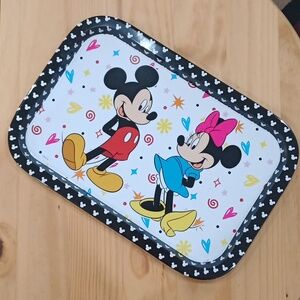 Disney Mickey Minnie Mouse Metal Tin Platter Tray